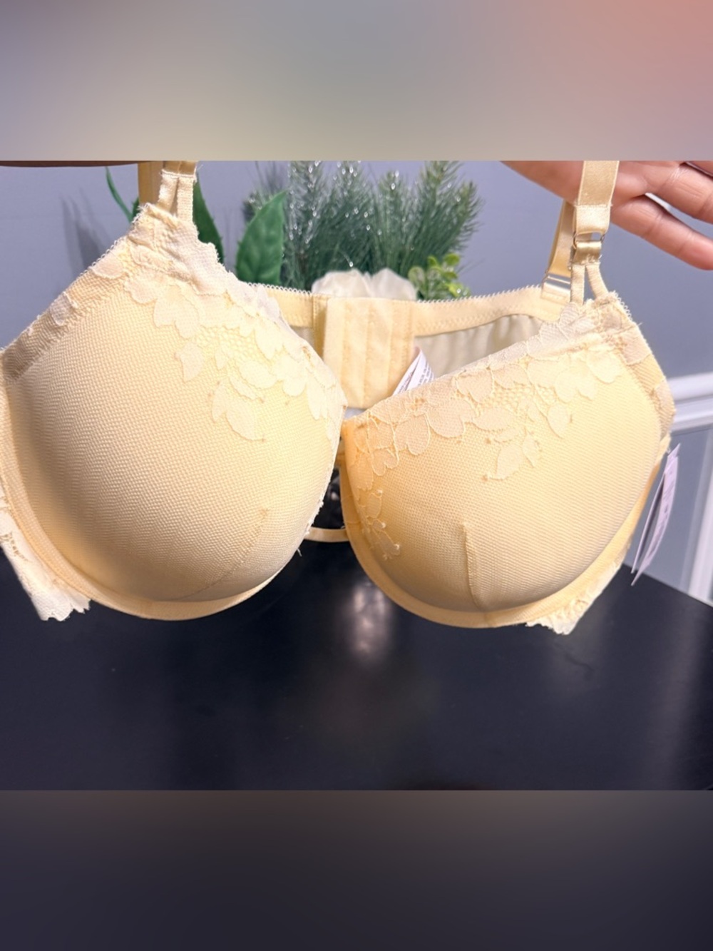 Auden Lace-Trim Bra - Yellow